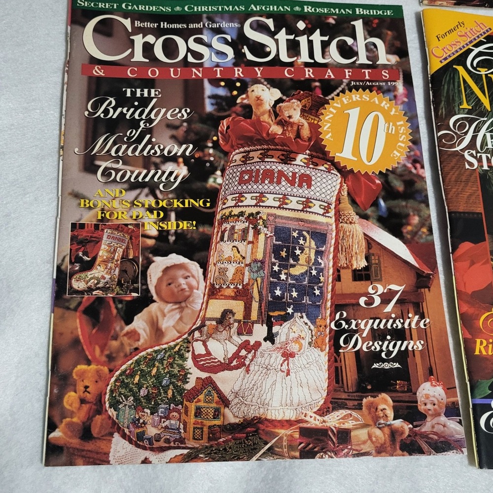 6 Pc Lot Christmas Cross Stitch Magazines Patterns Better Homes 1993 to 1994 - Picture 2 of 7